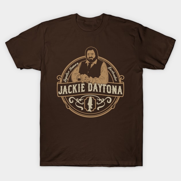 Jackie Daytona - Regular Human Bartender T-Shirt by Meta Cortex